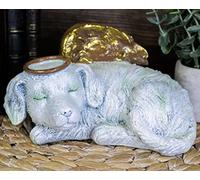 Ebros Heavenly Halo Angel Dog Urn Estatua 8 Pulgadas de Largo Pet Memorial All Dogs Go to Heaven