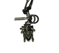Ebsem Collar indio nativo americano jefe hecho a mano cuerda de cuero genuino vintage surfista joyería indio guerrero, Cuero, Sin gemas.