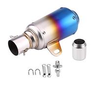 EBTOOLS Acero inoxidable Universal Moto Silenciador Tubo de escape Tubo de escape Punta Tubo de escape 51mm(Medio azul)