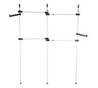 EBTOOLS Perchero de Ropa Telescópico, Organización Regulable y Sistema de Armario Telescópico con 2/4 Barras Transversales de 25 mm de Diámetro (4 barras transversales)