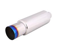 EBTOOLS Silenciador de la cola del tubo de escape: entrada universal de 2.5 pulgadas Punta de quemado de 4 pulgadas Tubo de escape trasero del coche estilo N1
