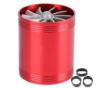 EBTOOLS Turbonator Fuel, Car Air Intake Turbonator Dual Fan Turbine Super Charger Gas Fuel Saver Turbo(rojo)