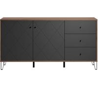 ebuy24 Aparador con 2 puertas y 3 cajones l183 cm - Gris marengo