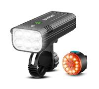 EBUYFIRE Luz Bicicleta LED Recargable USB, 6*LED Potente Luces Bicicleta Delantera y Trasera, 5200 mAh 5 Modos, IPX5 Impermeable Luces Apto para Todas Las Bicicletas (6 LED)