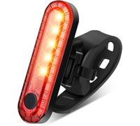 EBUYFIRE Luz Trasera Bicicleta 120 Lúmenes - 4 Modos, USB Recargable, IPX4 Impermeable, Montaje Rápido - para Bici Carretera, MTB y Patinetes