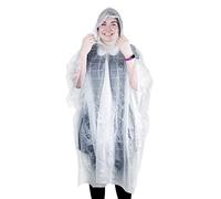 eBuyGB 1320522-9 Poncho Impermeable Reutilizable (Paquete de 9), Hombre, Transparente, Pack de 10