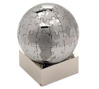 eBuyGB Mundo Jigsaw Puzzle Pisapapeles de Cristal Adorno de Escritorio Ejecutivo En Caja Regalo, Papel, Plata, 19,2 x 13 x 12.19 cm