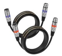 EBXYA Cable de Micrófono Paquete de 2 3M XLR Macho a Hembra Balanceado Blindado para Grabación de Estudio, Sonido en Vivo y Mezclador de Alimentación Fantasma