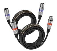 EBXYA Cable de Micrófono Paquete de 2 5M XLR Macho a Hembra Balanceado Blindado para Grabación de Estudio, Sonido en Vivo y Mezclador de Alimentación Fantasma