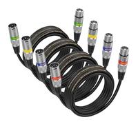 EBXYA Cable de Micrófono Paquete de 4 3M XLR Macho a Hembra Balanceado Blindado para Grabación de Estudio, Sonido en Vivo y Mezclador de Alimentación Fantasma