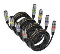 EBXYA Cable de Micrófono Paquete de 4 5M XLR Macho a Hembra Balanceado Blindado para Grabación de Estudio, Sonido en Vivo y Mezclador de Alimentación Fantasma