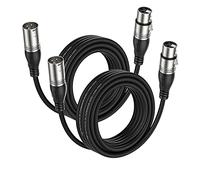EBXYA Cable de Micrófono XLR 5M 2Pack - Premium Balanceado de 3 Pines Macho a Hembra, Cable DMX de Conexión