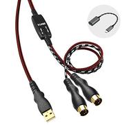 EBXYA Cable MIDI USB a interfaz MIDI de 5 pines, 1,5 m, convertidor MiDi de entrada y salida de teclado a PC/Mac/portátil para edición de música y grabación de pista de trabajo con Windows/Mac