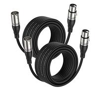 EBXYA Cable XLR Cable de micrófono XLR 10M 2 paquetes -3 pines XLR balanceado macho a hembra Cable de conexión de escenario Cable DMX