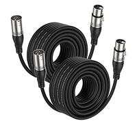 EBXYA Cable XLR de Micrófono 15M - 2 Paquetes, 3 Pines Balanceado Macho a Hembra, Cable de Conexión de Escenario DMX