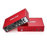 EBXYA USB Audio Interface 24-Bit/192 kHz USB Sound Card Interface with MIC/XLR/Line Inputs, High Fidelity Mic Preamps for Recording Streaming Podcasting(Rojo)