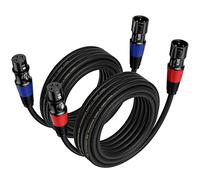 EBXYA XLR Cable XLR a XLR Cable de micrófono 5M 2Pack 3-Pin Balanced XLR Speaker Cable, Male to Female Multi-Colored Mic Cord for Mic Mixer Podcast, DMX