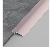 EBZFASO Banda metálica Plana divisoria, Tira de transición umbral Aluminio Opciones Paquete Longitud 8 mm a 15 Altura y 90 cm(Rose Gold,3PCS 90cm/3ft)