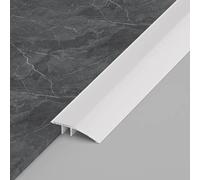 EBZFASO Banda metálica Plana divisoria, Tira de transición umbral Aluminio Opciones Paquete Longitud 8 mm a 15 Altura y 90 cm(White 1,15PCS 90cm/3ft)