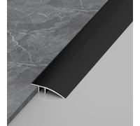 EBZFASO Banda metálica Plana divisoria, Tira de transición umbral Aluminio Opciones Paquete Longitud 8 mm a 15 Altura y 90 cm(Black,10PCS 90cm/3ft)