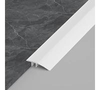 EBZFASO Banda metálica Plana divisoria, Tira de transición umbral Aluminio Opciones Paquete Longitud 8 mm a 15 Altura y 90 cm(White 2,15PCS 90cm/3ft)