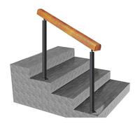 EBZFASO Barandillas de Madera, Pasamanos de Madera Maciza for 2-3 escalones hormigón Ajustables(110cm,H 80cm)