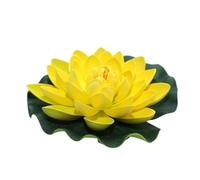 EBZFASO Flor de Loto Artificial, Flores de Loto flotantes Artificiales del Lirio Agua, 17cm(Yellow)