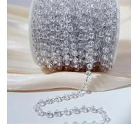 EBZFASO Guirnalda de Cristal para árbol de Navidad, Cadena de Cobre con Cuentas de Cristal de 5 mm de Longitud múltiple for Collar y Pulsera DIY(2,1meter)