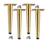 EBZFASO Patas de Madera de Repuesto para sillas, 4 Pcs Cone, Modern Sofa Legs, DIY Furniture Feet, for TV Cabinet Sofa Table Cupboard Chair Bathroom Cabinet Wardrobe(Black with Gold,10cm)