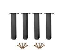 EBZFASO Patas de Madera de Repuesto para sillas, 4PCS, Aluminum Alloy Furniture Cabinet Feet, Square Sofa Bed Foot Legs Support with Screws, Strong Bearing Capacity(Black,5cm/2in)