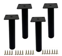 EBZFASO Patas de Madera de Repuesto para sillas, 4pcs,Black Furniture Feet,Iron Sofa Legs,Kitchen Feet,for Sofa,Bed Feet,TV Stand and Cabinet Legs,DIY Furniture,Load Capacity 800kg(14.5cm/5.7in)