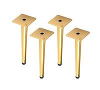 EBZFASO Patas de Madera de Repuesto para sillas, 4pcs Furniture Feet Supporting Feet Sofa Legs Cabinet Legs, Furniture Legs, Gold(30cm/11.8in)