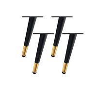 EBZFASO Patas de Madera de Repuesto para sillas, 4pcs Furniture Feet Supporting Feet Sofa Legs Cabinet Legs, Furniture Legs, Black Gold(Oblique Cone,40cm/15.7in)