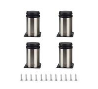 EBZFASO Patas de Madera de Repuesto para sillas, 4PCS Stainless Steel Kitchen Feet, Sofa Legs Metal, Furniture Feet with Screws, for Desk/Sofa/Furniture/Cupboard/Table/Bed/Cabinets Feet Legs(5cm/2in)