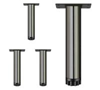 EBZFASO Patas de Madera de Repuesto para sillas, Bright Black Bed Legs 4 Pcs Sofa Feet Cabinet Legs Height 1cm, for Table Wardrobe Nightstands(8cm)