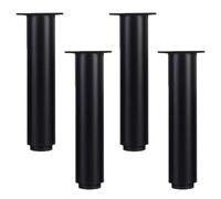 EBZFASO Patas de Madera de Repuesto para sillas, Iron Black Support Feet 4 Pcs Furniture Feet Cupboard Legs Height Sofa Legs(25cm)