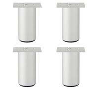 EBZFASO Patas de Madera de Repuesto para sillas, Metals Silver Sofa Legs 4 Pcs Support Feet for Bed Cabinet Stools, Aluminum Alloy(8cm)