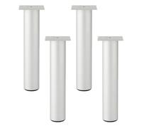 EBZFASO Patas de Madera de Repuesto para sillas, Metals Silver Sofa Legs 4 Pcs Support Feet for Bed Cabinet Stools, Aluminum Alloy(40cm)