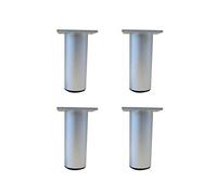 EBZFASO Patas de Madera de Repuesto para sillas, Set of 4 Aluminum Alloy, Cabinet Legs Sofa Support Foot, Thickened Round Feet for Coffee Table Cupboard(Silver,40cm/16in)