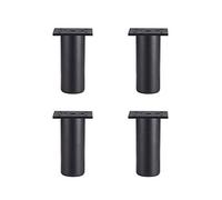 EBZFASO Patas de Madera de Repuesto para sillas, Set of 4 Aluminum Alloy, Cabinet Legs Sofa Support Foot, Thickened Round Feet for Coffee Table Cupboard(Black,40cm/16in)