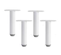 EBZFASO Patas de Madera de Repuesto para sillas, Sofa Legs 4 Pcs Bed Frame Support Feet Iron Cupboard Legs Height, for Bed Frame Stools Couch Desk(White,15cm)