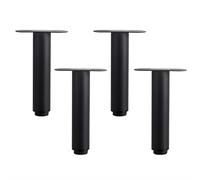 EBZFASO Patas de Madera de Repuesto para sillas, Sofa Legs 4 Pcs Bed Frame Support Feet Iron Cupboard Legs Height, for Bed Frame Stools Couch Desk(Black,18cm)
