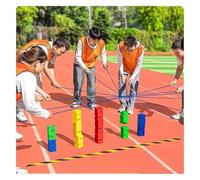 EBzvblxm para fomentar el espíritu de Equipo, Equipo de Juego apilamiento Torres Bloques construcción Multicolor 5/8/10 Piezas(Yellow,8PCS)