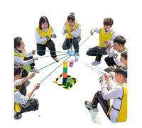EBzvblxm para fomentar el espíritu de Equipo, Team Building Block Tower Juego Multicolor 5/8/10 Piezas for 5-20 Personas(Yellow,5PCS)