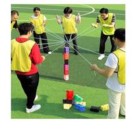 EBzvblxm para fomentar el espíritu de Equipo, Team Building Block Tower Juego Multicolor 5/8/10 uds(Red,5PCS)