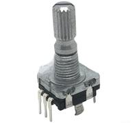 EC11 - Codificador rotatorio con pulsador, 20 niveles, resistente al agua, IPX7, de metal, para control de volumen de audio Arduino para Raspberry Pi DIY Electrónica Plata (20 mm Plum Shaft)