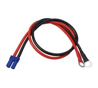 EC5 a O-Type Terminal Cable 10AWG 2-Core Silicone Wire 12-24V 100A para arrancador de batería de coche, rojo y negro, 0,5 m