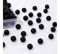 Ecally 300 cuentas de ónix negro mate, cuentas redondas de ágata negra natural, cuentas sueltas de ónice esmerilado para pulseras, collares, joyas, manualidades (6 mm)