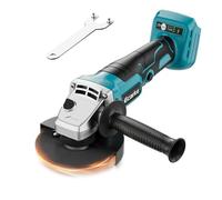 Ecarke Amoladora angular con batería para Makita batería de iones de litio de 18 V, 900 W, sin escobillas, 9000 U/min, diámetro de disco de 12,5 cm con llave de amoladora angular (sin batería ni