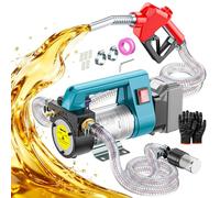 Ecarke Bomba de combustible compatible con baterías Makita 18 V, 45 L/min, bomba de combustible portátil con pistola de apagado automático, bomba de combustible inalámbrica con kit de manguera de 2 m